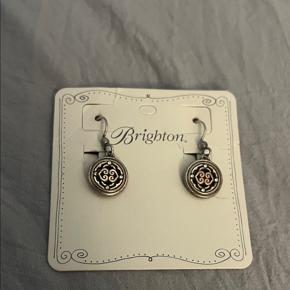Brighton Two-Tone Scroll Drop Earrings - Silver & Rose
